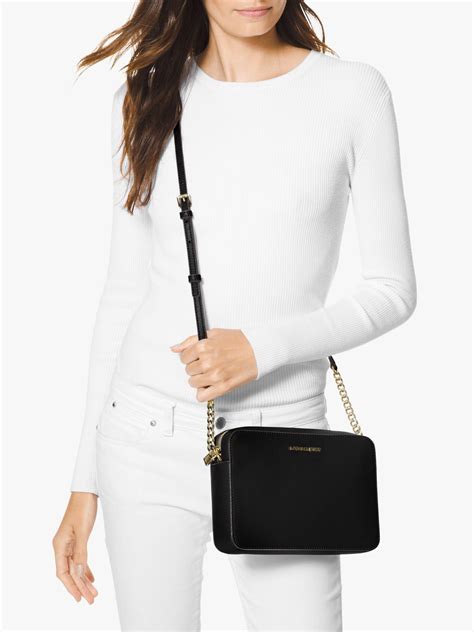 michael kors large jet set dimensions|michael kors large saffiano crossbody.